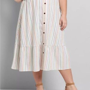 Lane Bryant Striped Button Skirt. Size 14/16.